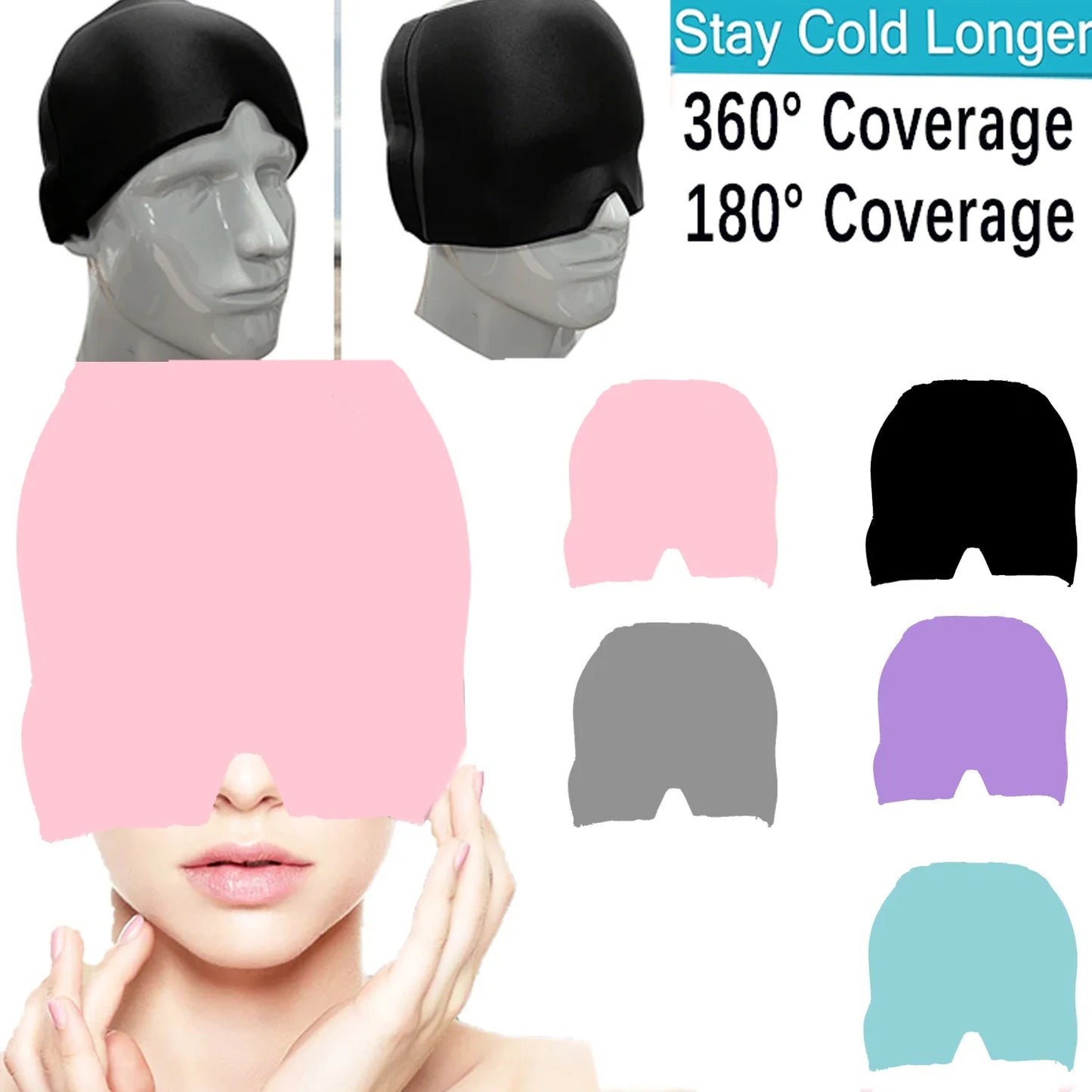Migraine Relief Hat headache Gel Hot Cold Sleeping Eye Mask Therapy